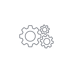 Gear line icon. Vector isolated simple flat illustration