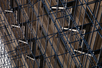 Old Building Under Construction Surrounded By Scaffolding
