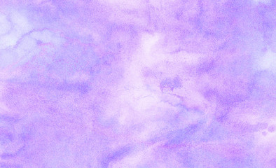 Light purple abstract watercolor illustration for aquarelle card design, vintage template. Smeared gentle violet gradient water color stained paper texture background