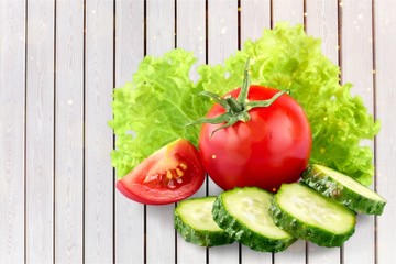 Fresh vegetables isolated on white