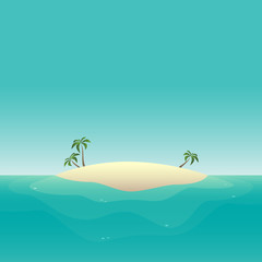 Fototapeta na wymiar Summer background - sandy island at ocean vector illustration