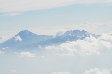 Vista aérea del Volcán Popocatépetl