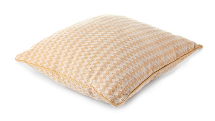 Stylish pillow on white background