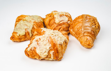 A fresh Viennoiseries, isolated on white - French bakery product