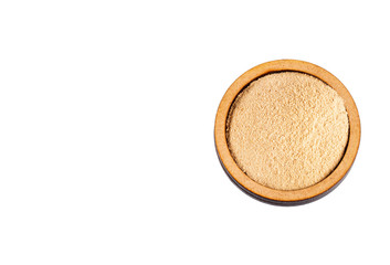 Organic maca powder - Lepidium meyenii. Text space