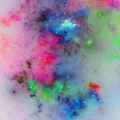 Rainbow fractal nebula, digital artwork for creative graphic design