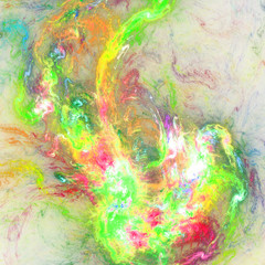 Green and yellow fractal swirls, digital artwork for creative graphic design