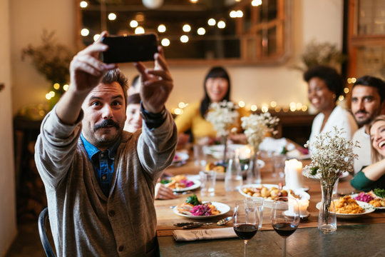 Indoor dinner party.