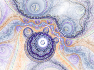 Light colorful fractal machine, digital artwork for creative graphic design