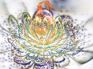 Light colorful fractal flower, digital artwork for creative graphic design
