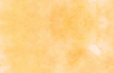 Smeared ink effect bright orange and yellow color shades watercolor background. Vivid aquarelle paint paper texture canvas element for retro text design, invitation card, vintage template illustration