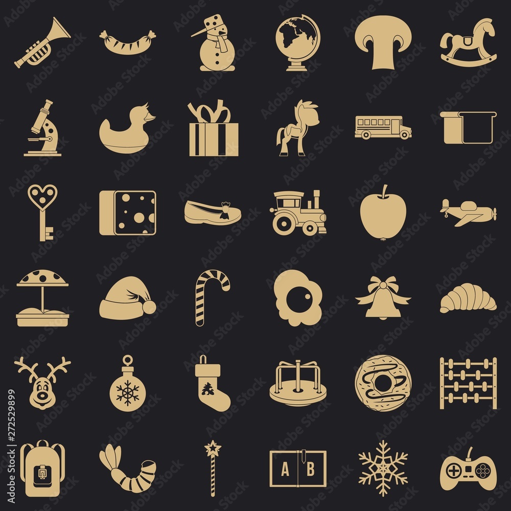 Poster infant playground icons set. simple set of 36 infant playground vector icons for web for any design
