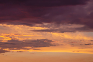 dramatic sunset sky with clouds