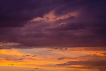 dramatic sunset sky with clouds