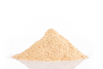 Organic maca powder - Lepidium meyenii. Text space