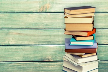 Stack of books isolated on  background.
