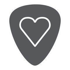 Guitar mediator glyph icon, music and equipment, guitar pick sign, vector graphics, a solid pattern on a white background.