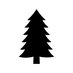 Evergreen conifer pine tree icon flat vector illustration design