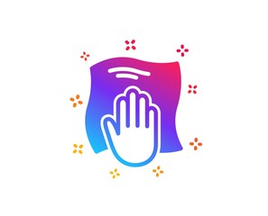 Cleaning cloth icon. Wipe with a rag symbol. Housekeeping equipment sign. Dynamic shapes. Gradient design washing cloth icon. Classic style. Vector