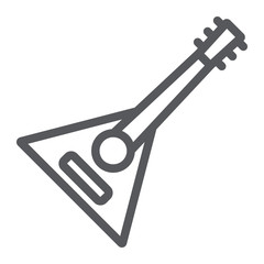 Balalaika line icon, music and string, folk russian instrument sign, vector graphics, a linear pattern on a white background.