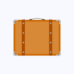 Packed suitcase flat design style on white background, vector illustration