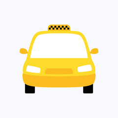 Taxi flat design style on white background, vector illustration