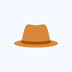 Hat flat design style on white background, vector illustration