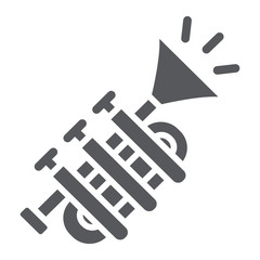 Tuba glyph icon, music and instrument, trumpet sign, vector graphics, a solid pattern on a white background.