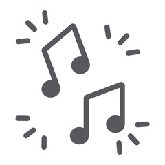 Fototapeta na wymiar Music note glyph icon, musical and sound, melody sign, vector graphics, a solid pattern on a white background.