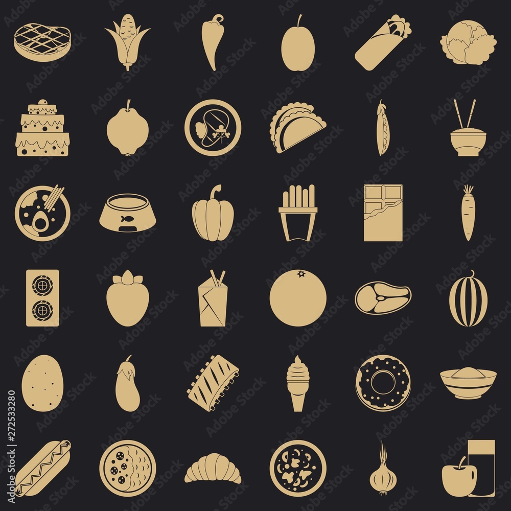 Poster power value icons set. simple set of 36 power value vector icons for web for any design