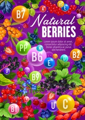 Berry fruits, organic vitamins in natural food