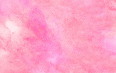 Soft smeared aquarelle painted magenta watercolor canvas for splash design, invitation background, vintage template. Pink color light ink effect shades gradient on textured paper