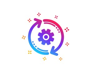 Cogwheel icon. Engineering tool sign. Cog gear, refresh settings symbol. Dynamic shapes. Gradient design cogwheel icon. Classic style. Vector