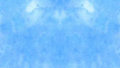 Sky aquarelle painted paper textured canvas for vintage design, invitation card, template. Creative background, smeared light turquoise frame. Simple blue shades color watercolor illustration