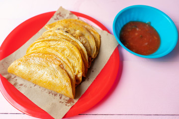 Mexican food: Tasty basket tacos 