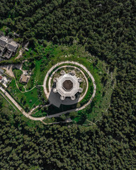castel del monte puglia italy aerial drone castle - obrazy, fototapety, plakaty