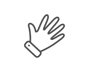 Hand line icon. Wave palm sign. Gesture symbol. Quality design element. Linear style hand icon. Editable stroke. Vector