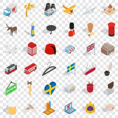 Fototapeta na wymiar Country icons set. Isometric style of 36 country vector icons for web for any design