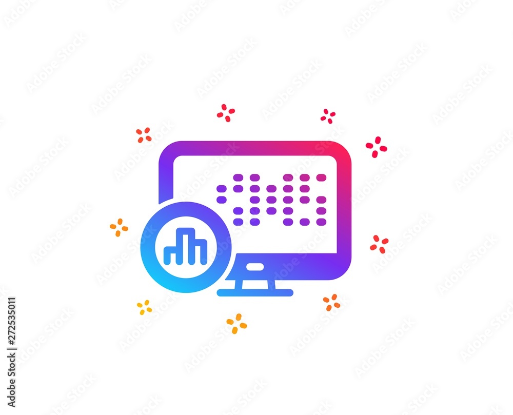 Poster report statistics icon. column graph sign. growth diagram symbol. dynamic shapes. gradient design re