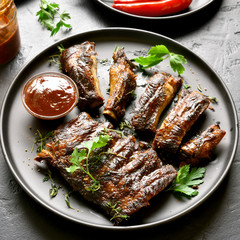Spicy hot grilled spare ribs