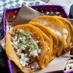 Mexican food: Tasty basket tacos 