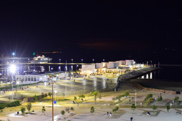 Panoramic View of Marina Tangier at Night, Tangier City, Morocco