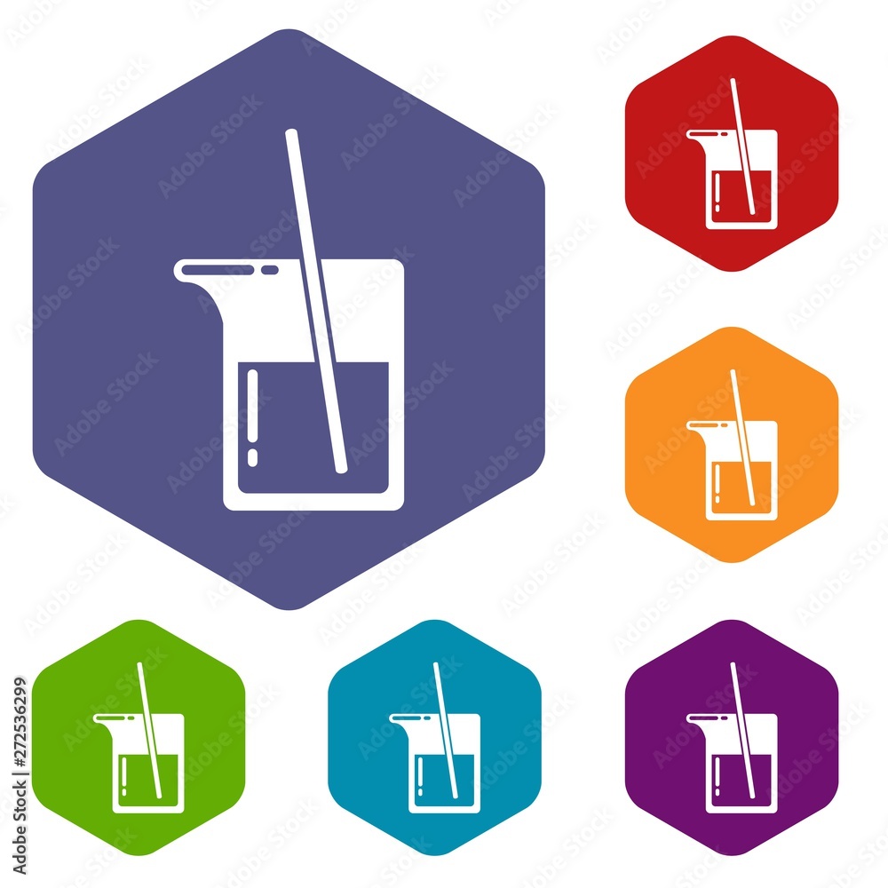 Poster science flask icon. simple illustration of science flask vector icon for web