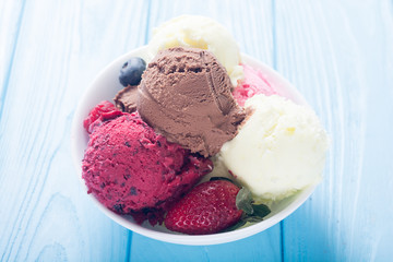 Mix of ice cream ball