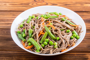 Soba noodles salad