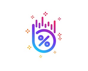 Loan percent icon. Discount sign. Credit percentage symbol. Dynamic shapes. Gradient design loan percent icon. Classic style. Vector