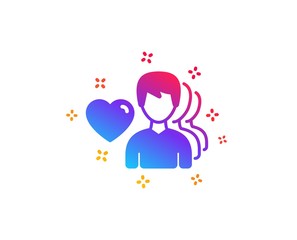 Couple Love icon. Group of Men sign. Valentines day symbol. Dynamic shapes. Gradient design man love icon. Classic style. Vector