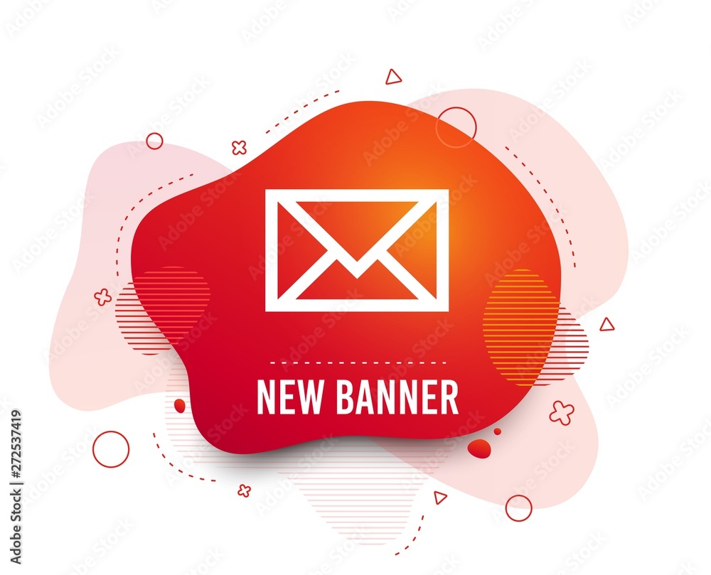 Poster fluid badge. mail icon. envelope symbol. message sign. mail navigation button. abstract shape. gradi