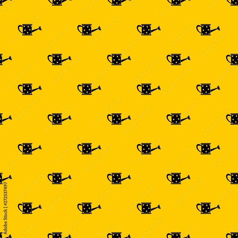 Poster watering can pattern seamless vector repeat geometric yellow for any design