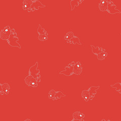 Dinosaur triceratops contour seamless pattern © Fotostock32